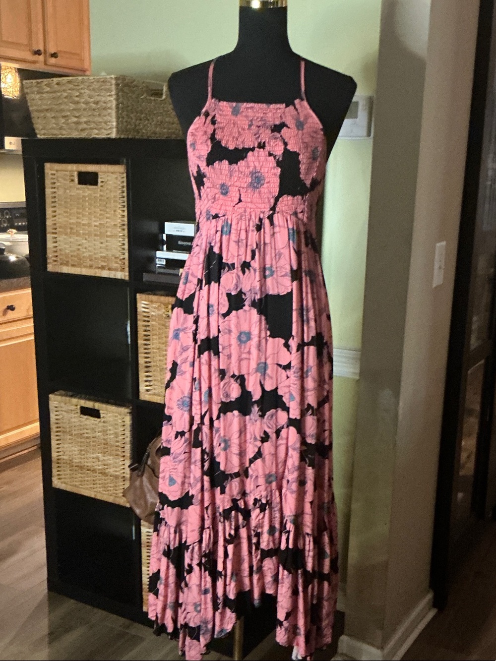 Free People Heatwave Printed Pink Floral Maxi Dress